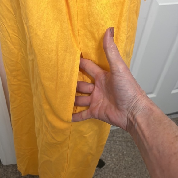 A new day orange pull over Linen tank dress - Picture 3 of 6